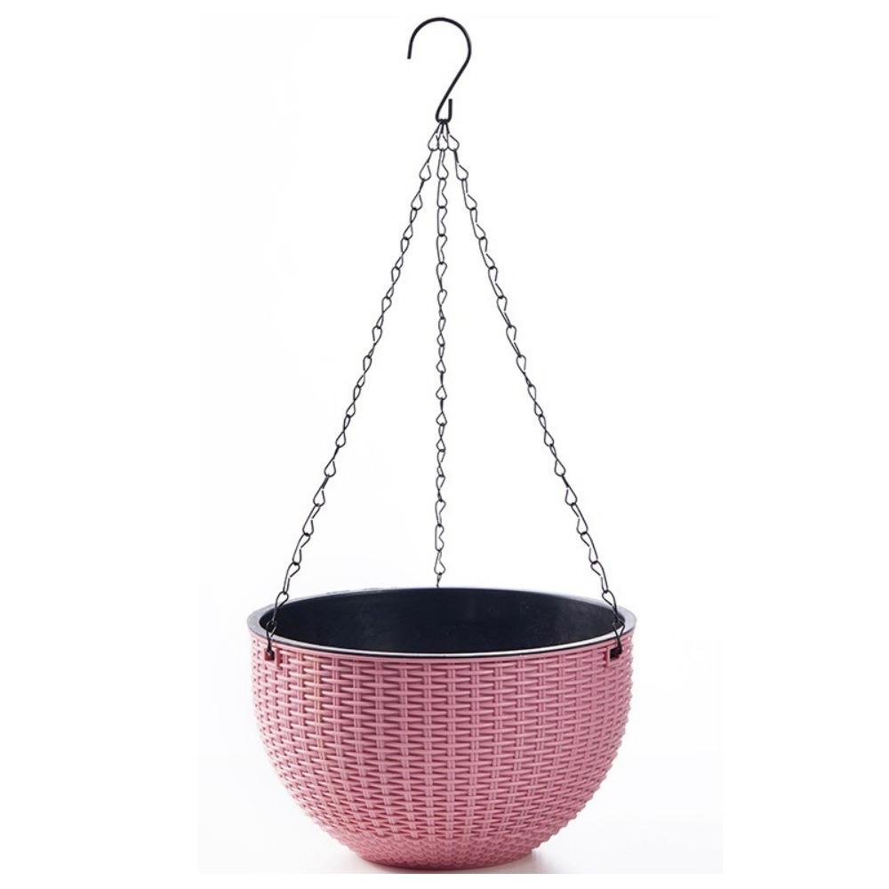 Plastic Imitation Rattan Hanging Pot European Style Macrame Plant Hanger  Garden