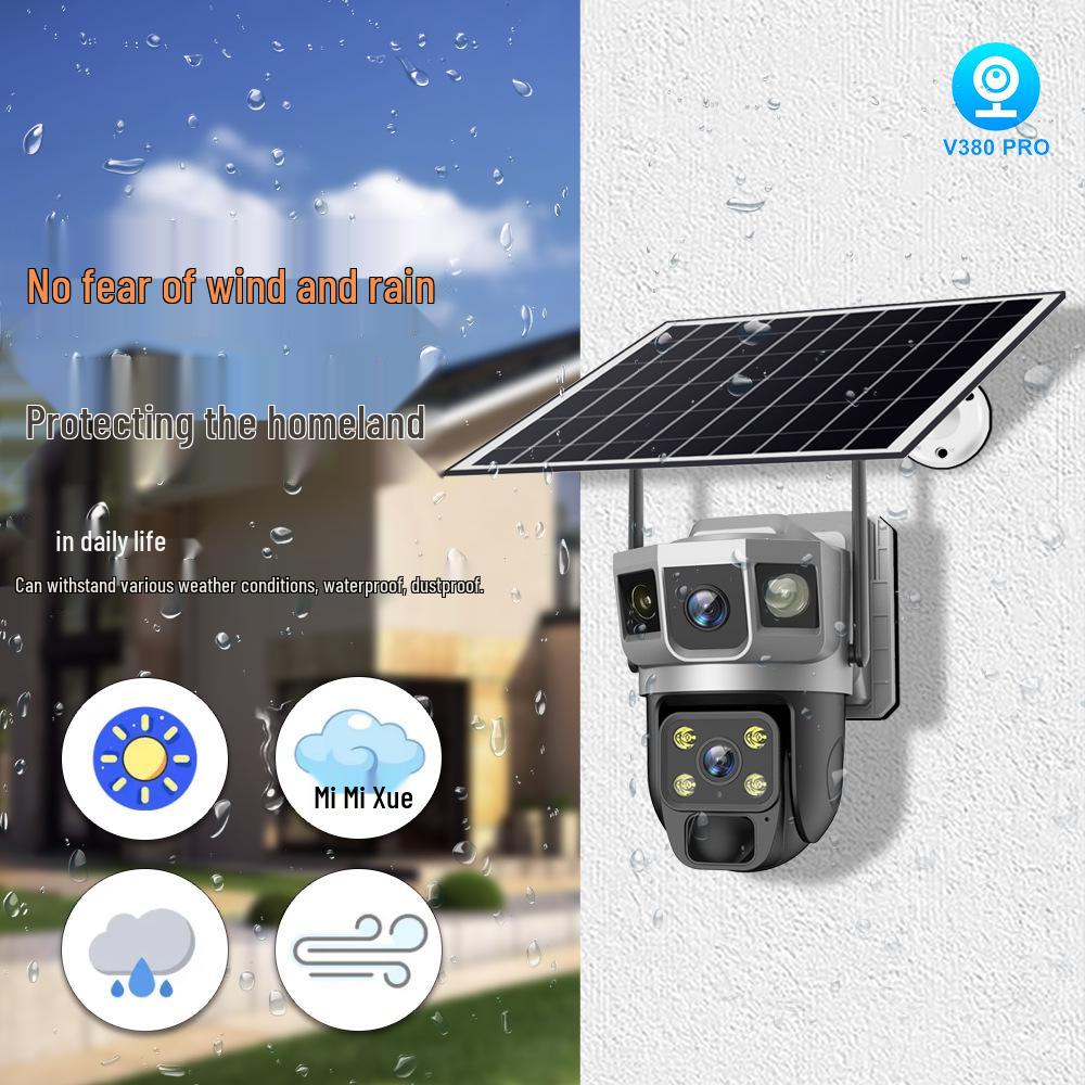 V380 Solar 4G Full-Color Night Vision Camera with All-Day Recording