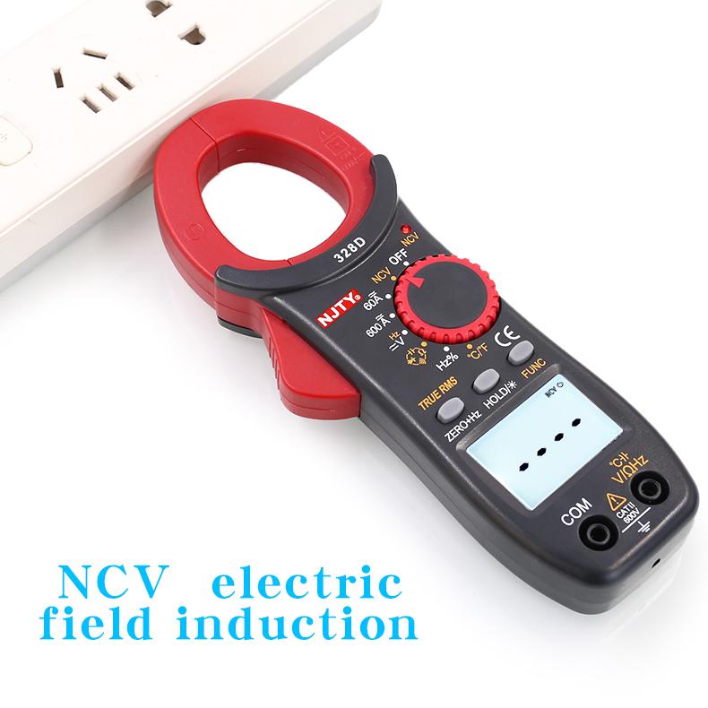 NJTY 328D AC/DC Digital Clamp Meter High Precision Multimeter Clamp Ammeter Temperature Capacitance Clamp Meter