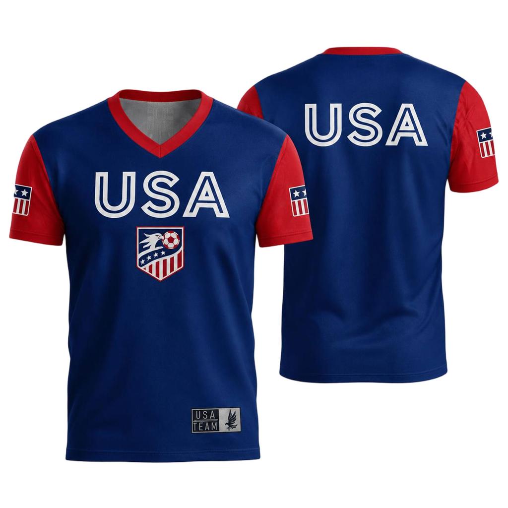 USA Men's Casual Letter Print Short Sleeve T-Shirt
