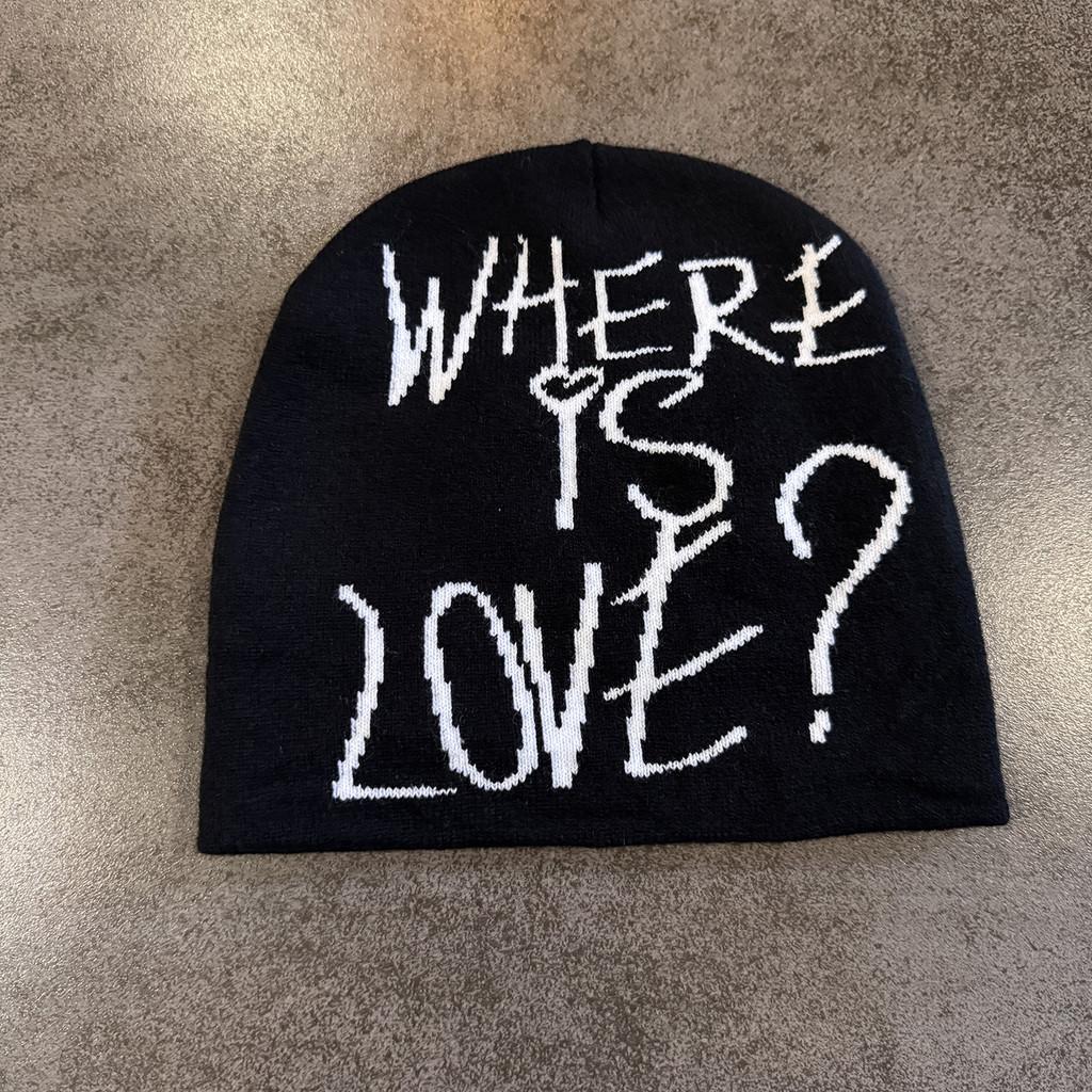 Hat Style Knitted For Women With Letter Detailing Warm Acrylic Headgear Winter