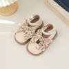 Little Girls Leather Shoes Hand-Painted Bow French Style Fashion Kids Round-toe Versatile Soft 2024 Children Loafers Elegant PU