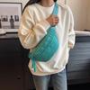Canvas Running Waist Casual Fanny Packs Sport Chest Bag Banana Bag for Women Sling Crossbody Waist Pack Half Moon Belt Bag
