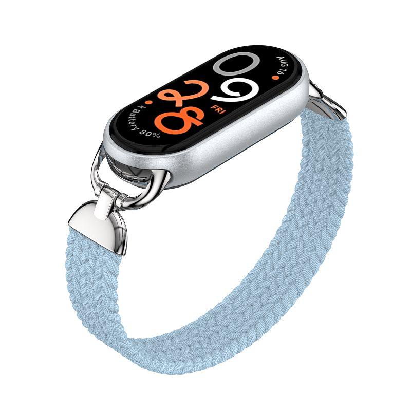 Braided Solo Loop Band for Xiaomi Smart Band 9 8 Strap Soft Elastic Nylon Bracelet Replacement Wristband for Xiaomi Mi Strap 9/8