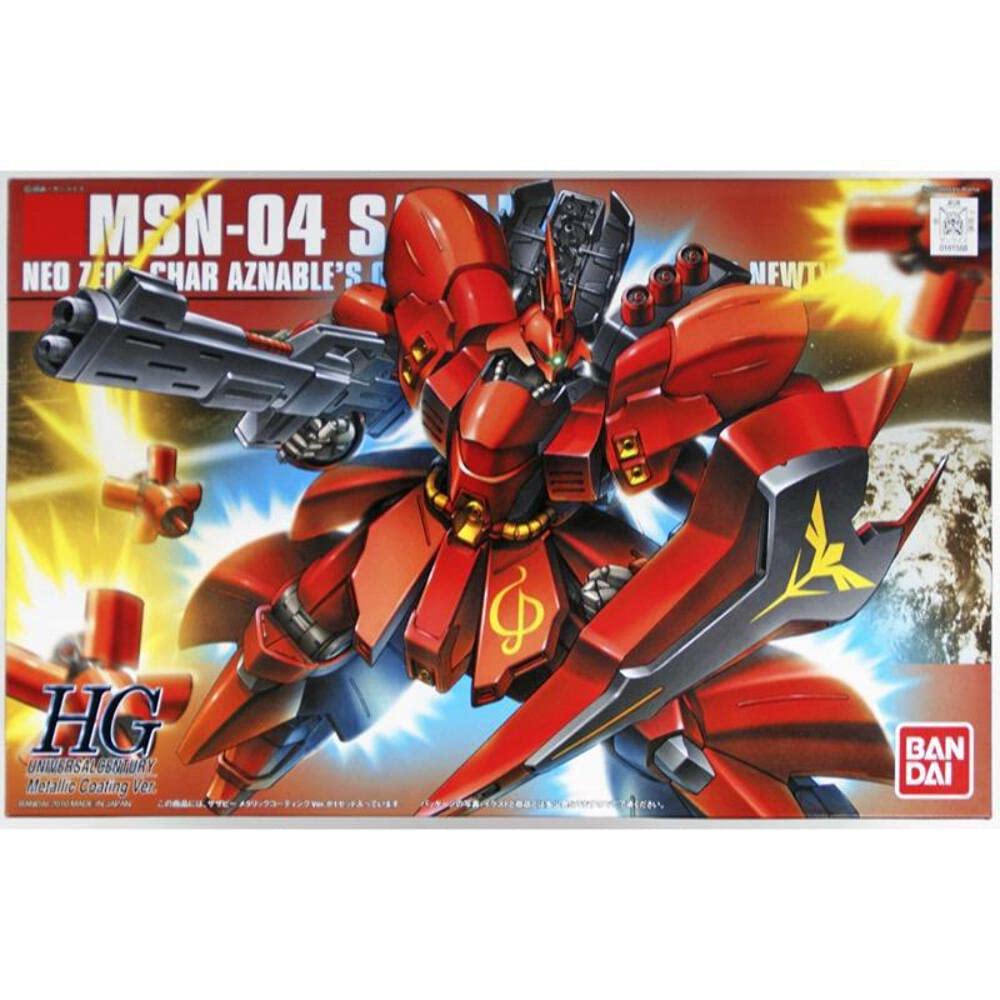BANDAI SPIRITS HGUC Mobile Suit Counterattack Sazabi Metallic Coating Scale Plastic Model Gundam Char s Ver. 1/144 Pre-Colored