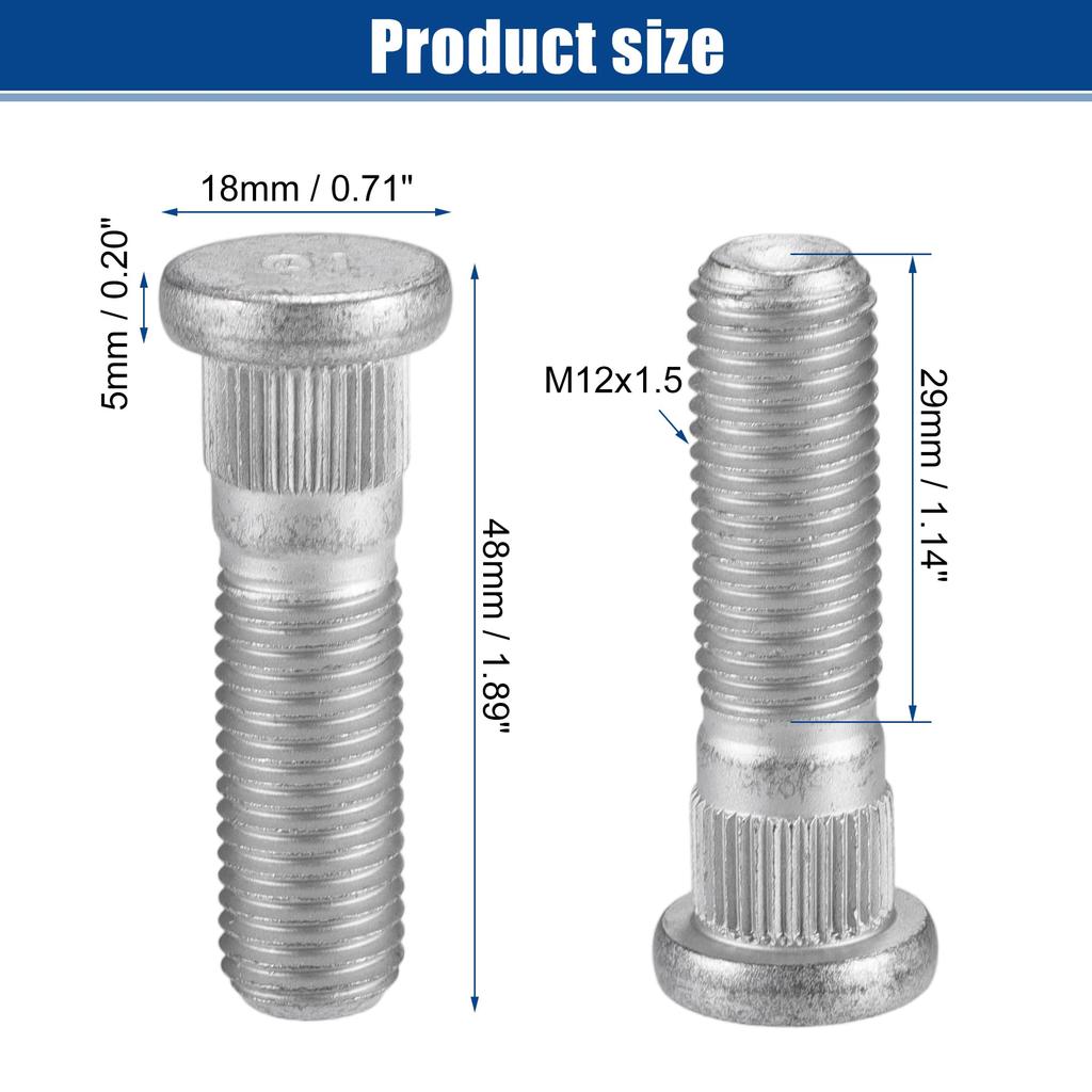 ACROPIX 10pcs Front or Rear Wheel Lug Studs for M12x1.5 Ford Fit Focus 2000-2011 Mazda 626 1988-2002 Number J00Y33062