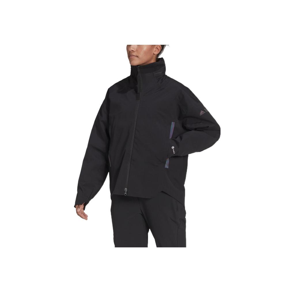 Adidas Terrex Cw Myshelter Rr Printed Zip-Up Hooded Jacket Women Jackets Black H65706
