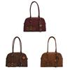 Boston Style Handbag Small Pu With Seaming Details For Work Or Casual