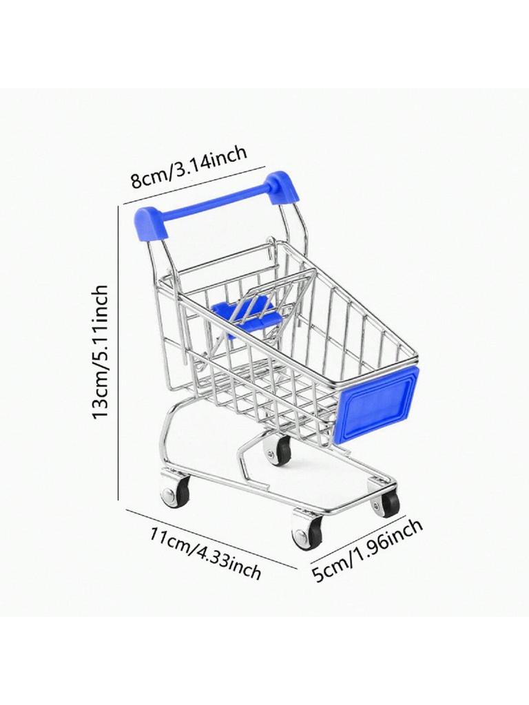 Mini Supermarket Shopping Trolley Cart Desktop Model Children's Toys Home Decoration Miniature Decorative Figurines Home Decor