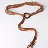 Retro Round Buckle Woven Wide Belt Women's Skirt Simple Versatile Decorative Dress Fringed Rope Waist Chain Accessories