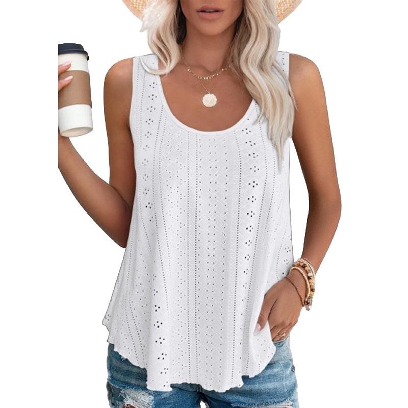 2025 Spring/Summer Loose Sleeveless Round Neck T-shirt