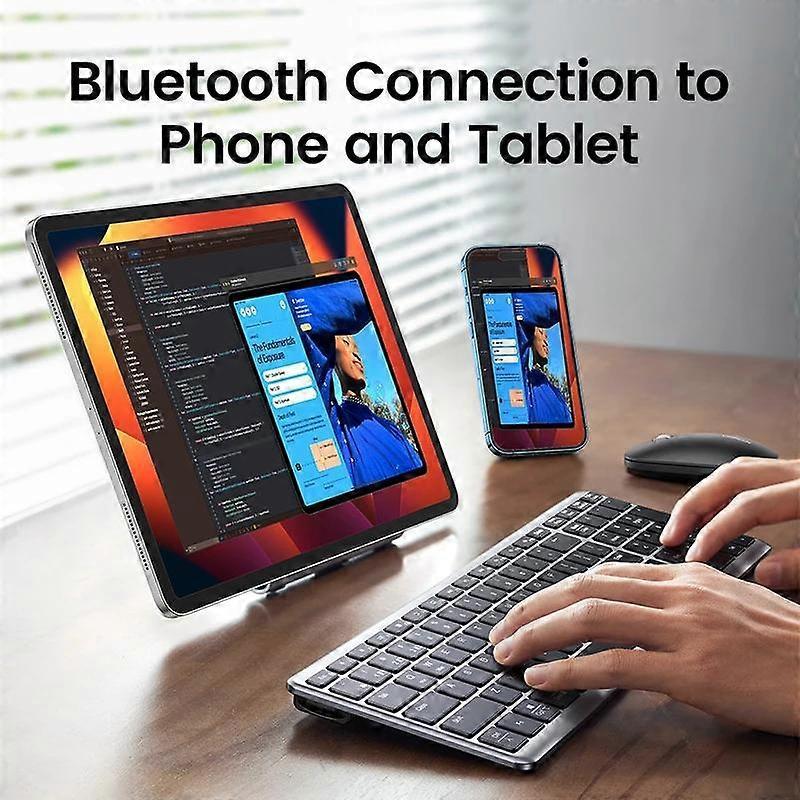 Bezdrátová duální klávesnice Bluetooth 5.0 2,4G angličtina 102 kláves pro MacBook iPad Tablet USB C dobíjecí klávesnice PC příslušenství