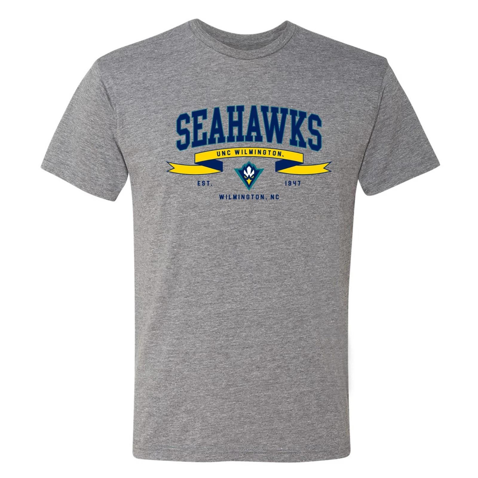 UNC Wilmington Ribbon Flight NLA Triblend T-Shirt - Premium Heather 3XL