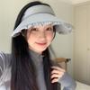 Full face sun hat women's summer beach beach beach UV protection plus eaves empty top sun hat ice silk sun protection hat