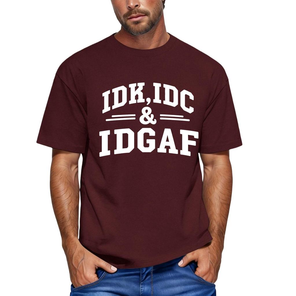 Men's Graphic Print Casual Neck Short Sleeve T-Shirt, Color