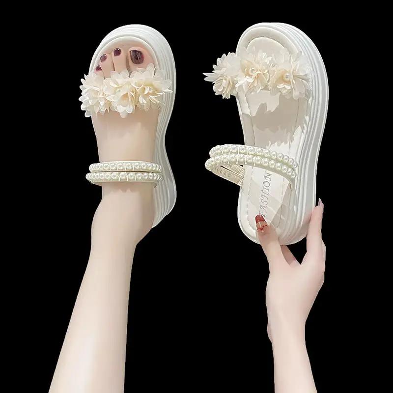 Fashion Sandal Beach Flowers Sandals for Women Wholesale Comfortable and Elegant Woman Shoes Original Luxury Summer 2025 Daily On Sale