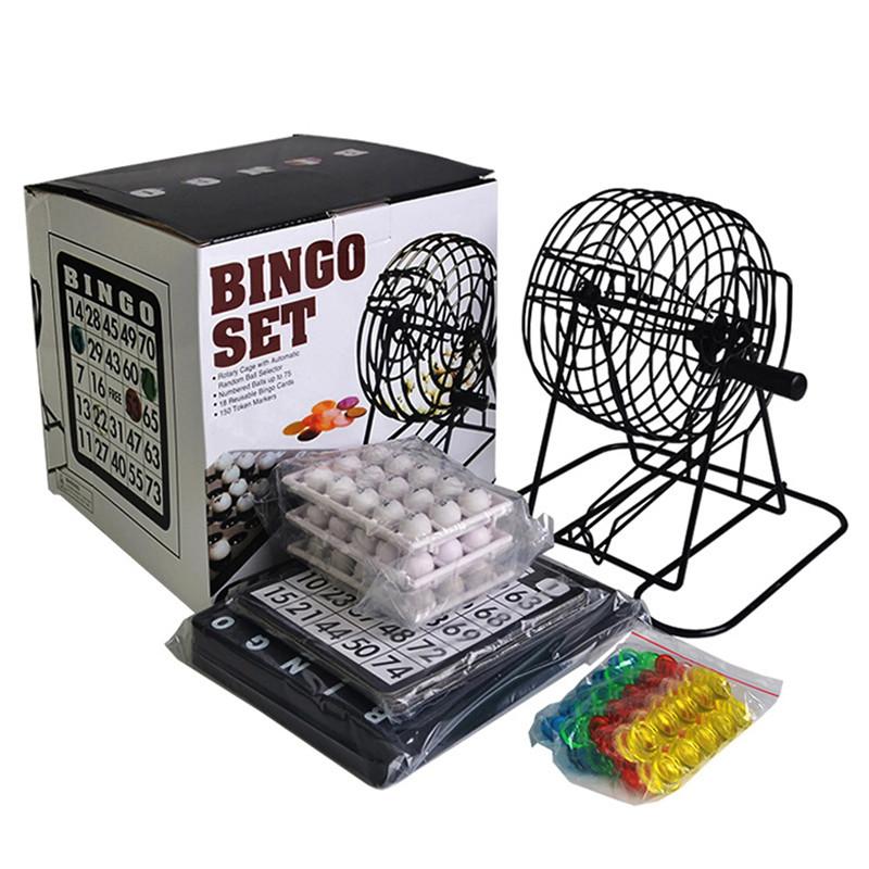 Deluxe Bingo Set Board Game Toys Large Groups Gathering Party Lottery Game Props Manual Lottery Machine Tabletop Game Toys чёрный