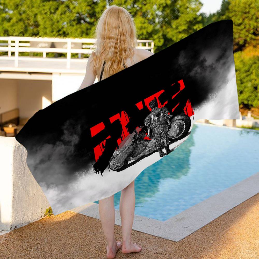 Superpower Energy Body A-akira Anime Bath Towel Microfiber Soft Water Absorbing Breathable For Kids Decorative Beach Towel