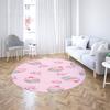 Candy Circular Rug Flannel Non Slip Floor Mat Cute Bakery Print Carpet For Room Dresser Play Area Home Floor Decor