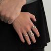 Salircon 4Pcs/Set Fashion Metal Irregular Geometric Open Finger Rings Women Punk Adjustable Gold Color Ring Couple Jewelry Gifts