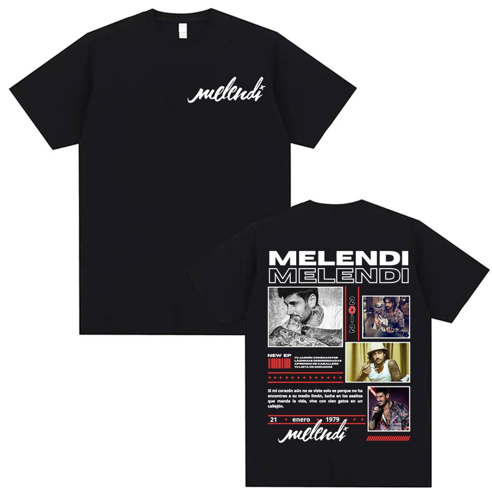 Rapper Melendi Album 2026 Tour Maglietta Grafica Unisex Donna Harajuku Gotica High Street Magliette Alta Qualità Maglietta