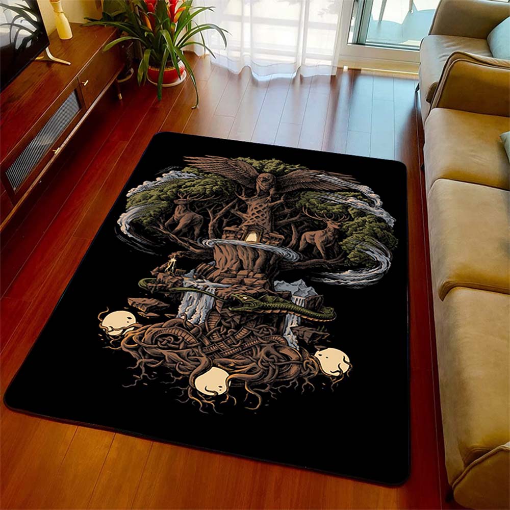 Black Celtic Viking Carpet Dragons Tattoo Luxury Area Rugs Carpets Home Decoration The Us Decor Greek Eye Tree Viking Area Rugs