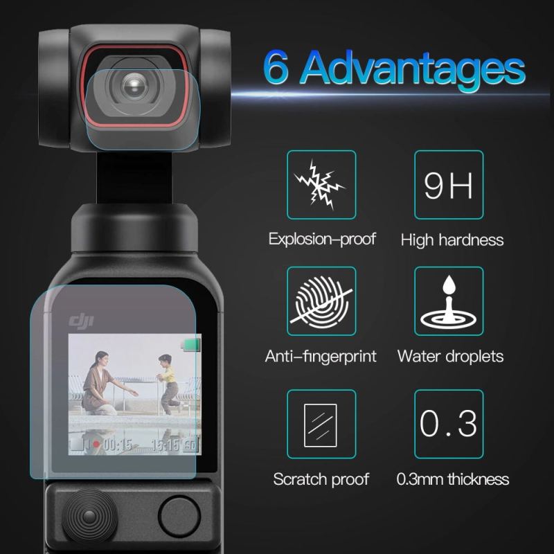 Für Sunnylife POCKET2 Objektivschutzfolie Kratzfest Gimbal Kamera Bildschirmschutz Osmo Pocket 2