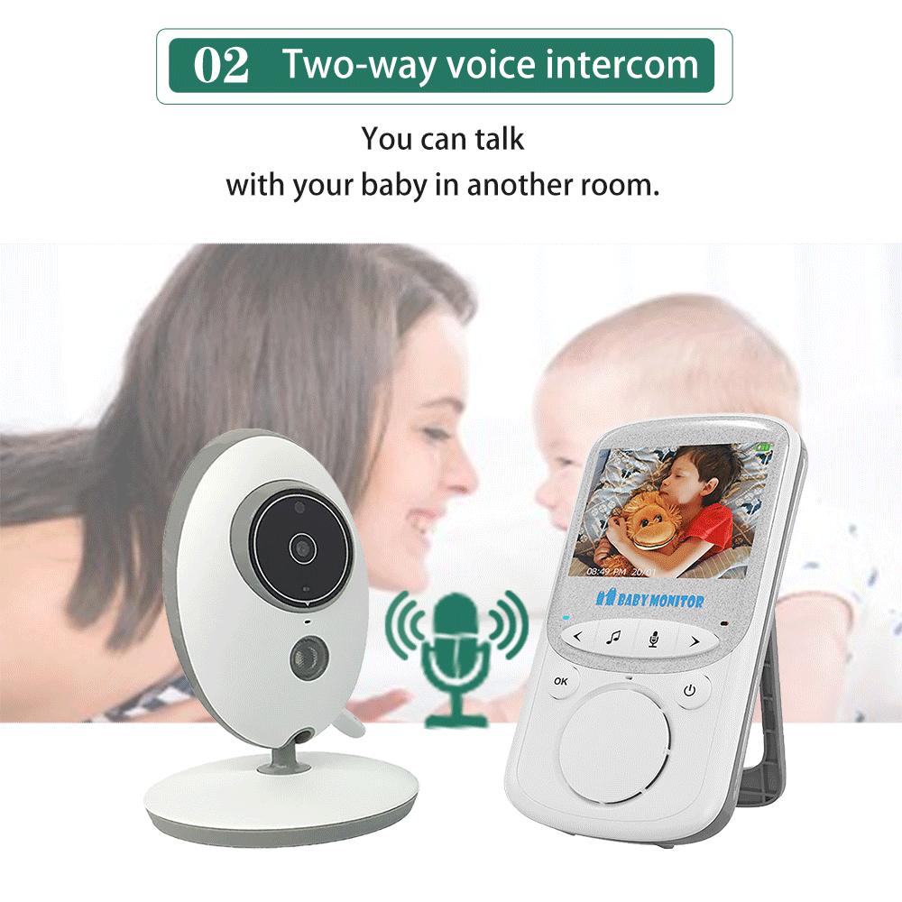 VB605 2.4 Inch Wireless Video Baby Monitor Color Camera Intercom Night Vision Temperature Monitoring Baby Nanny  Network-free