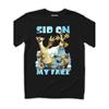 Men'S Black Short Sleeve SID ON MY FACE Ice Ageie Animated Sloth Character Cartoon Fan Casual Comedy and Everyday Wear T-shirt | Crew Neck, Slight