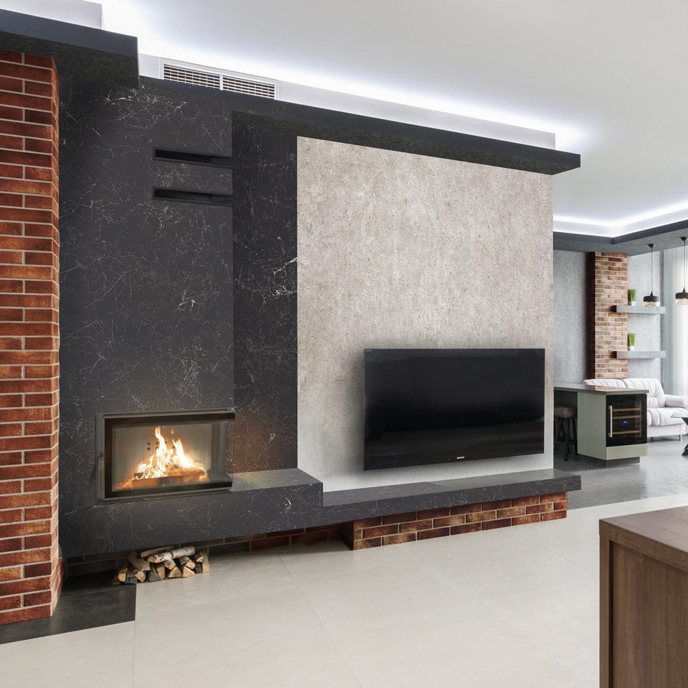 KRATKI MBM Right 10kW Corner Air Fireplace Insert with Heat Recovery SET