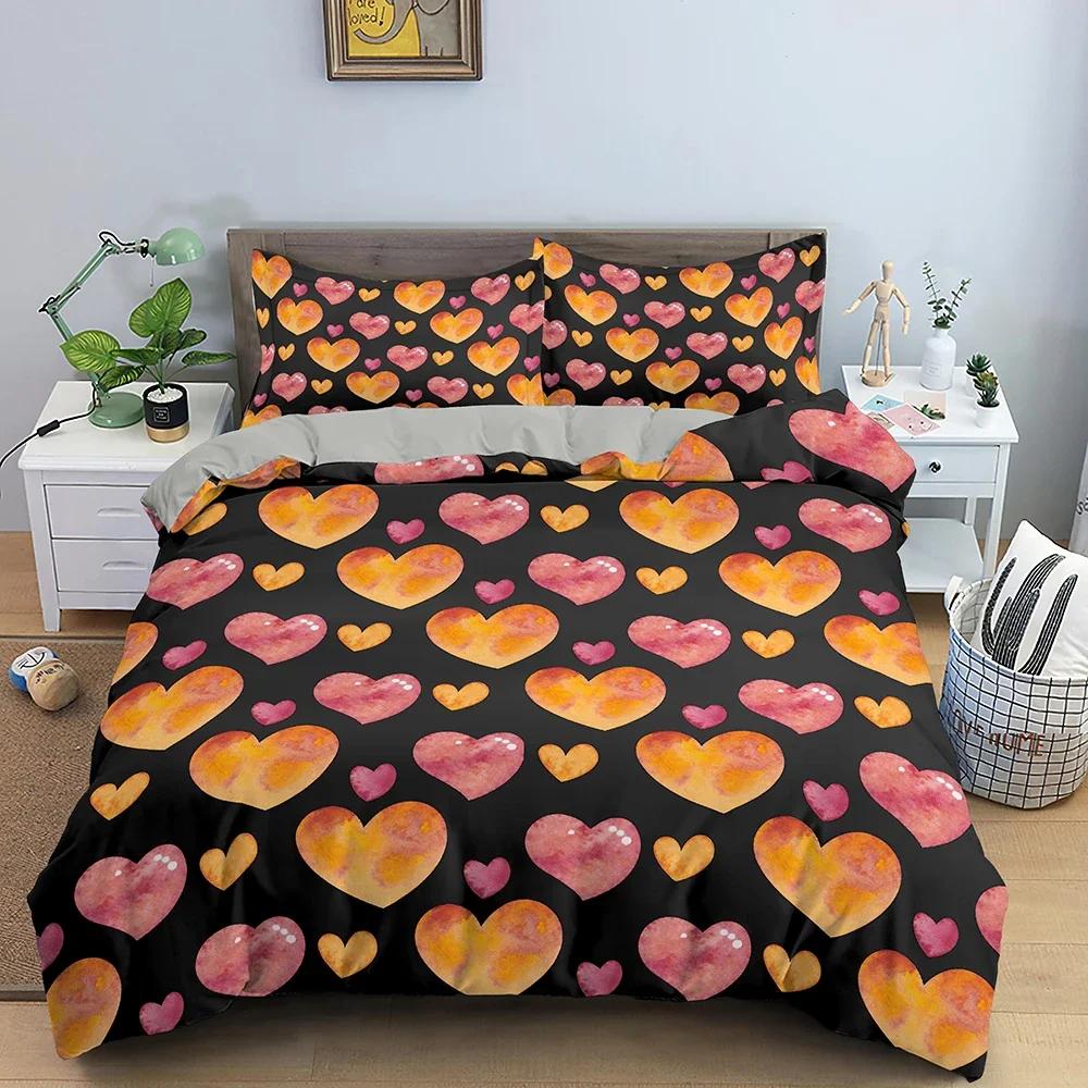 Luxus Bettwäsche Set Liebesherz Bettwäsche Set Einzelbett Twin Doppelbett Queen King Cal King Größe Bettwäsche Set