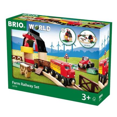 Brio Set șină de fermă pentru vârsta de 3 ani și Lemn Lemn Șină Cadou 33719, sus. [Jucărie, Jucărie, Set], (Ziua de naștere/Crăciun)]