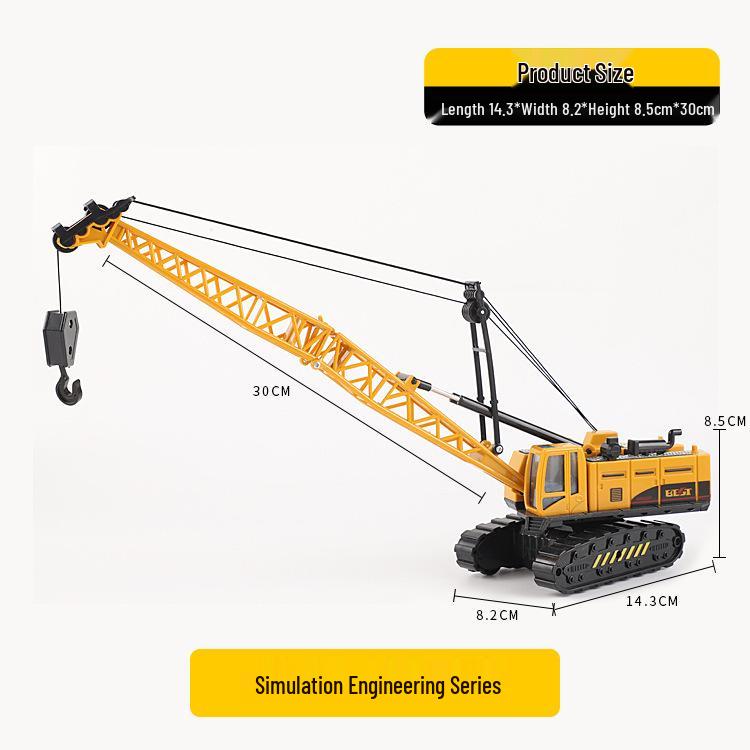 Kids' Inertial Engineering Vehicle Set: Excavator, Bulldozer, Forklift, Loader, Crane Toy Models