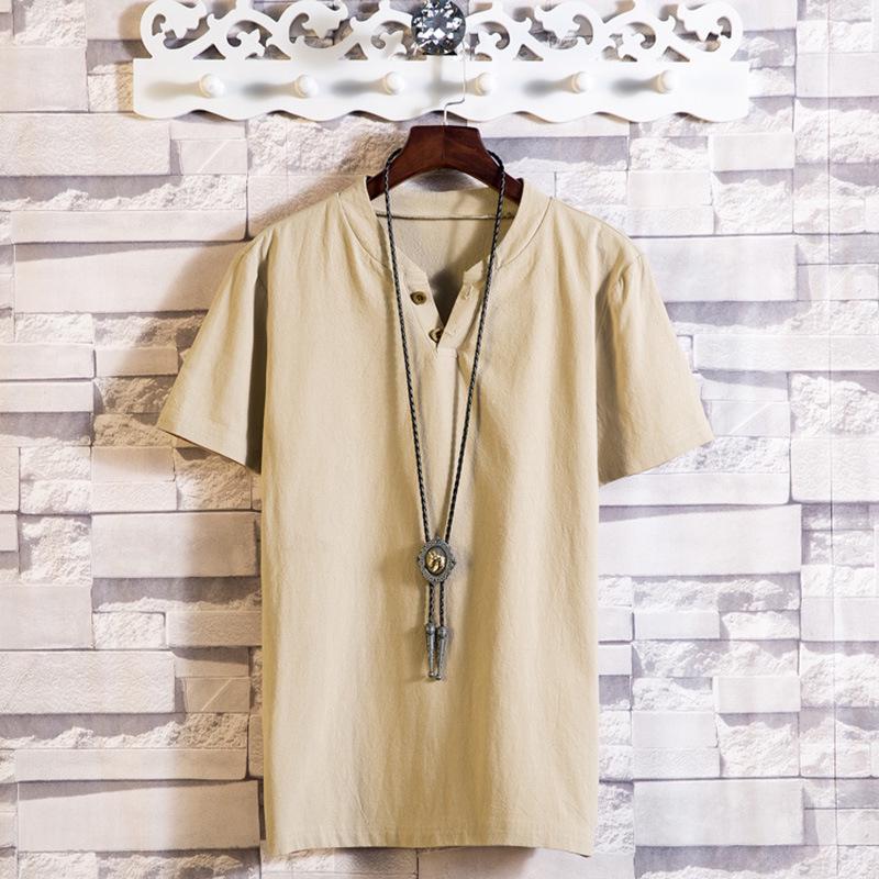 Letní pánské tričko s krátkým rukávem v čínském stylu Loose Large Size Ležérní tričko