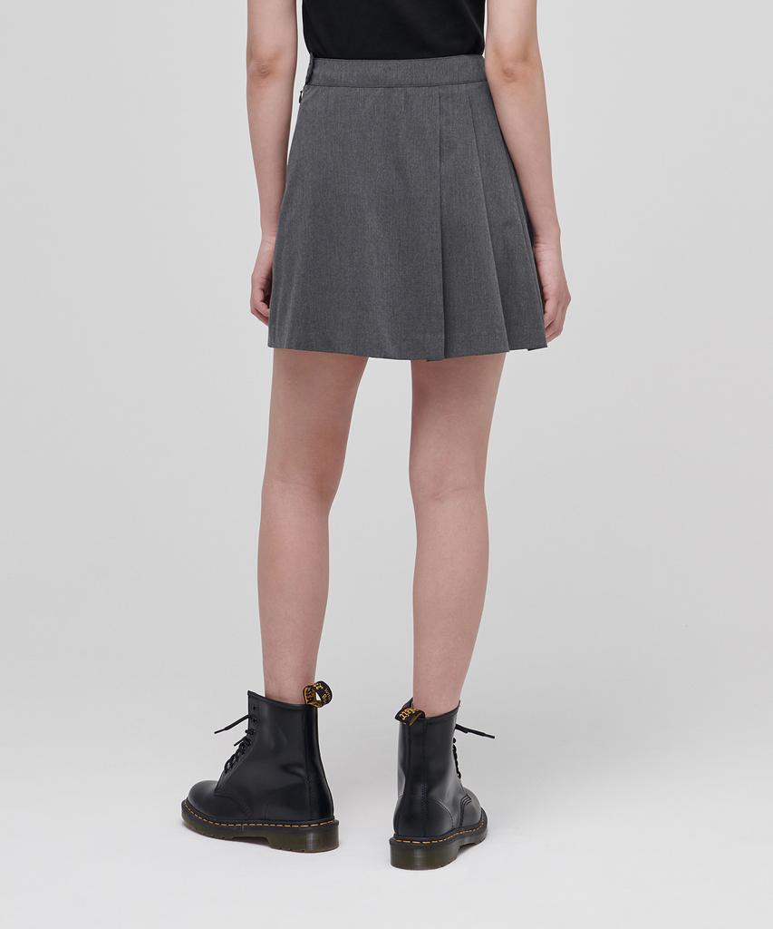 Musinsa Standard Woman Women'S Half Pleated Mini Skirt [Medium Grey]