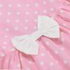 Fashion Children's Short-sleeved Polka Dot Dress With Baby Collar
