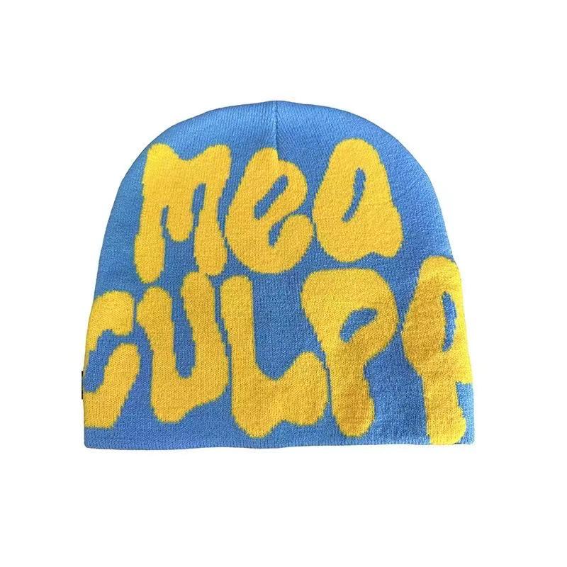 European and American Trendy Letter Jacquard Beanie - Cross-Border Hot-Selling Pullover Knit Hat