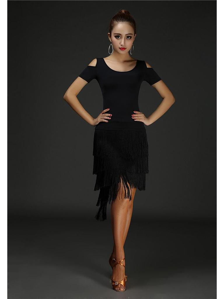 Women's Summer Tassel Square Dance Miniskirt - Irregular Latin Half-Length Skirt