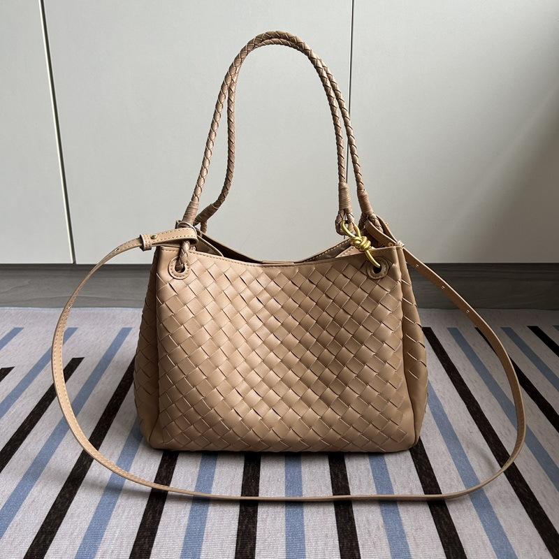 2025 New leather women's bag fashion classic woven bag butterfly buckle parachute shoulder oblique span bag