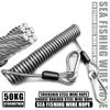 Weighing 50KG Anti-slip Rope with Metal Carabiner Anti Falling Steel Wire Fishing Lanyards