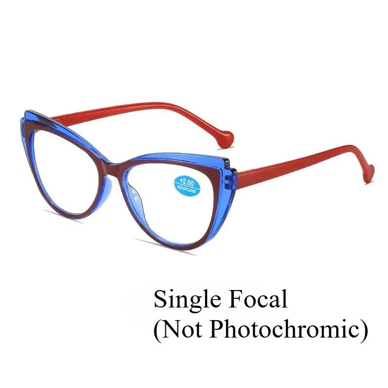 2025 Fashion Men Women Photochromic Reading Glasses Trendy Cat Eye Multifocal Glasses Outdoor Far Sight Eyeglasses +1.0+1.5+4.0