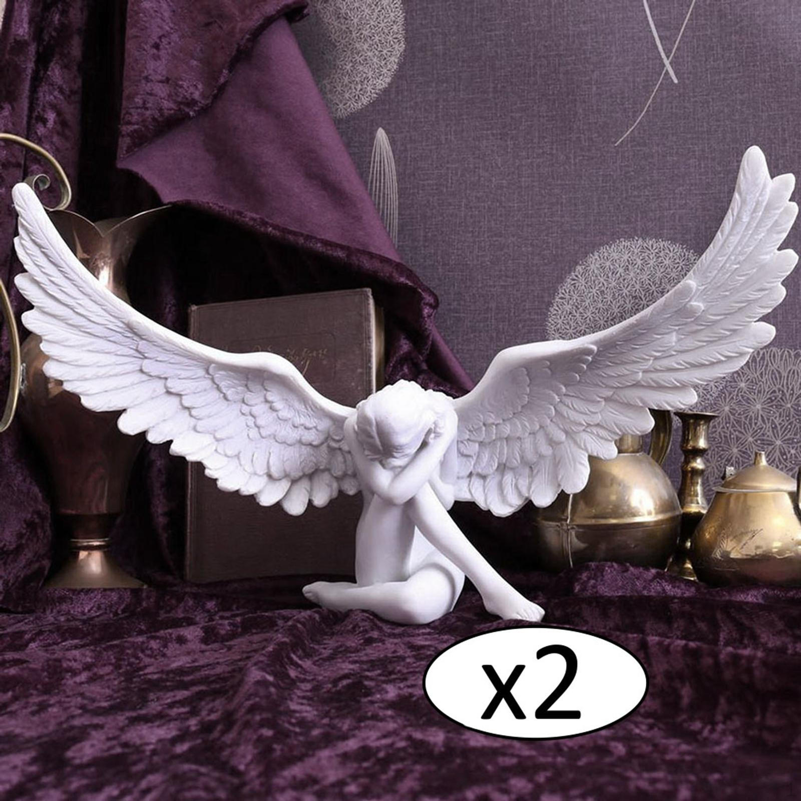 

2 шт. Креативные фигуры ангельских крыльев из смолы, скульптура, украшение