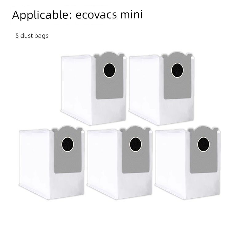 

Suitable for Ecovacs Sweeper Dibao Mini Accessories Mop Cloth Cleaning Solution Side Rolling Brush Filter Element Dust Collection Bag 5 Dust Bags [Exclusively for Ecovacs Mini Series]