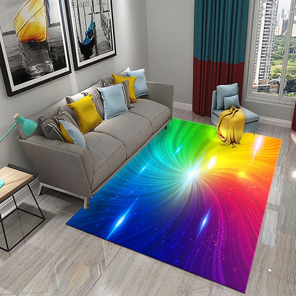 Colorful Rainbow Carpet for Bathroom Living Room Bedroom Kitchen Entrance Rug Soft Non-Slip Carpet Home Decoration Floor Mat