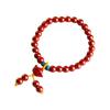 Natural Cinnabar Bracelet with Imperial Yuanbao Pendant - Single or Double Loop for Men and Women