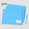 Subject Sorting File Organizer Plastic Folder with Label Pocket, Hook And Loop Closure Clear Push-type Round Buckle Poly Envelope Document Folder,