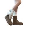 2025 Winter Thick-soled Outer Wear Velvet Snow Boots Women's Belt Buckle Non-slip Two Wear Heightening Western Boots Lightweight Cotton Boots