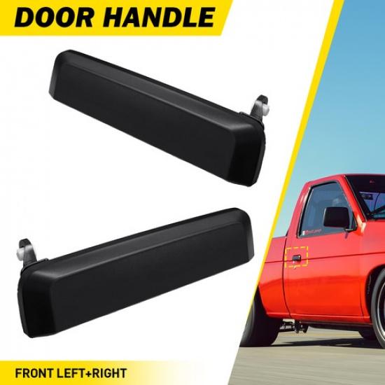 Black Door Handle Front Outer 2X Fit Nissan 1986-94 D21 SE Driver&Passenger Side