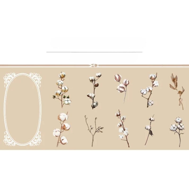 

11 листов наклеек Материал Скрапбукинг ПЭТ Хлопковая бумага Роза Ноктюрн Маргаритка Декоративные Натуральные растения Наклейки для скрапбукинга