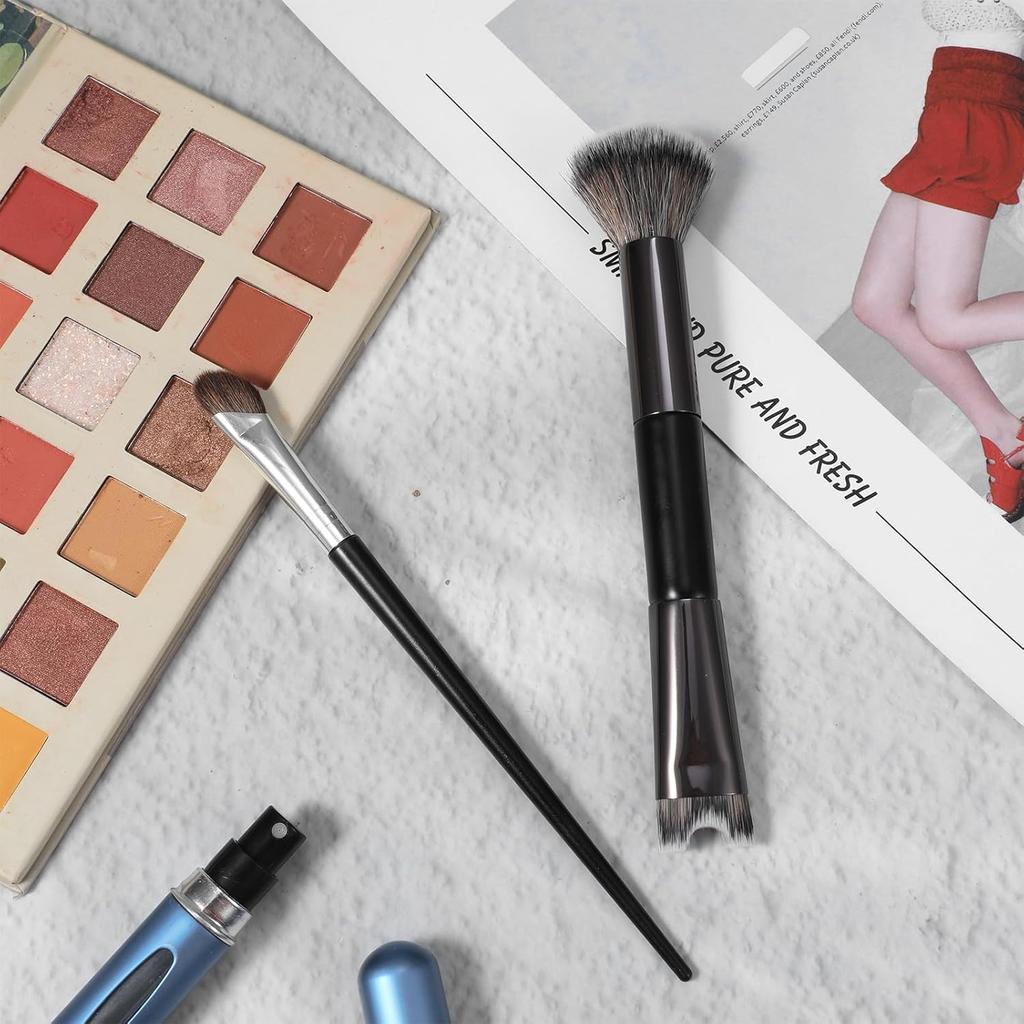 2pcs Nose Contour Brushes Nose Makeup Brush Noses Contouring Brush U-Shaped Angled Tilt Sculpting Fluffy Dual-Ended Makeup Brushes Noses Angled Cheek